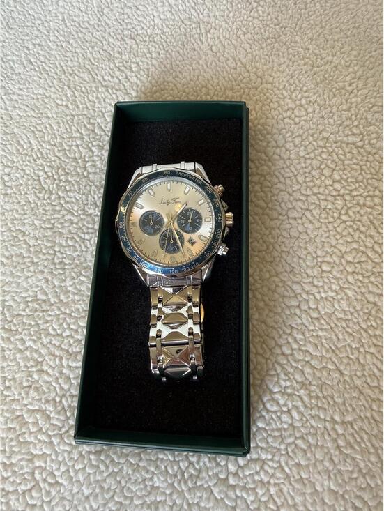 Other - Lucky Fours Stainless Steel Chronograph Watch with Silver Band